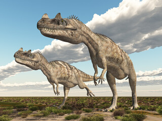 Dinosaurier Ceratosaurus in einer Landschaft - 726276710