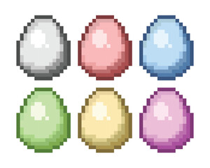 The set of colored pixel eggs.
- 726278174