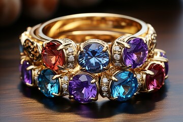 Luxurious Gemstone rings: Colorful and precious stone jewelry.