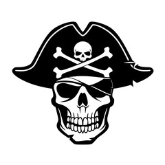 Pirate skull vector SVG Generative AI