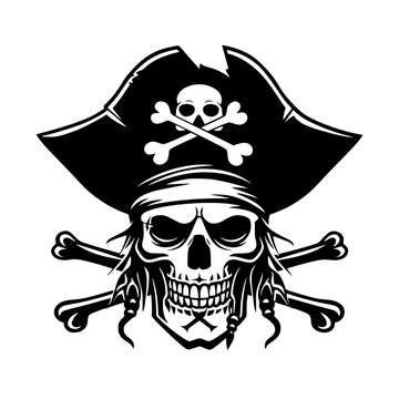 Pirate skull vector SVG Generative AI