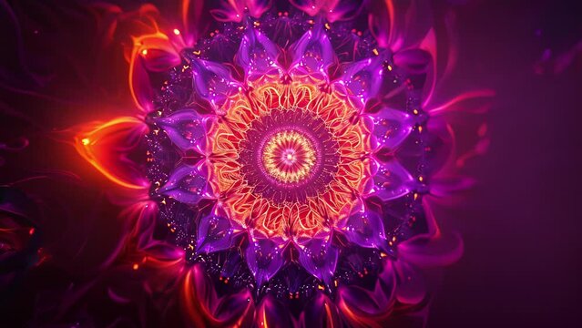 Vibrant colors and intricate lines come together to form a stunning abstract mandala inspired by the rhythms and melodies of music.