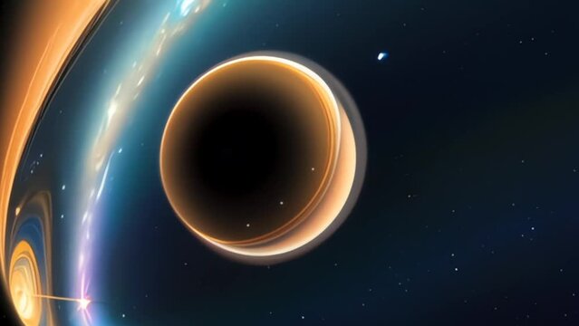 An Artists Impression of a Black Hole in Space. Generative AI.
