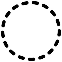 Rectangle and circle shape with solid and dotted line outline for background.