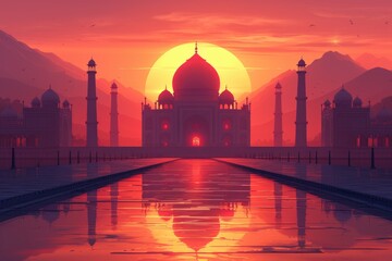 islamic greeting card for Ramadan kareem or ied mubarak background