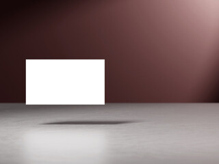 Elegant business card mockup on dark brown gradient background