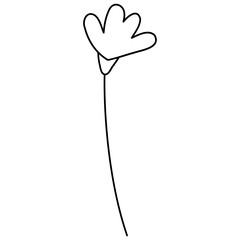 Spring flowers doodle in hand drawn style. Floral and leaves elements.