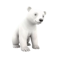 Foto op Canvas Cartoon Polar Bear PNG Cutout, Generative AI © sulthan