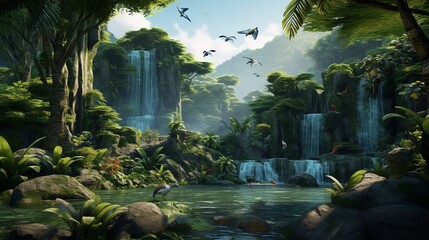 Tropical Jungle Background - Amazon Forest Wildlife

