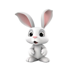 Obraz premium Cartoon Rabbit PNG Cutout, Generative AI