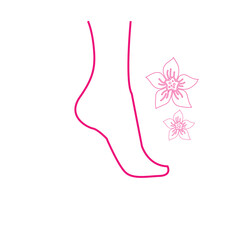 legs foot hand body skin care woman spa massage beauty salon vector pink thin line icon 3 2 0