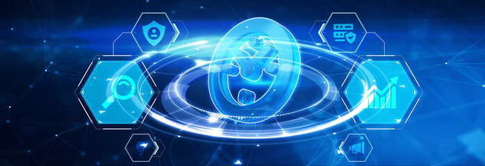 Business, Technology, Internet and network concept. Technical support customer service. 3d illustration