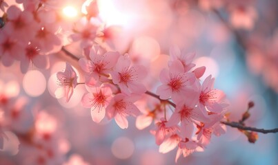 Cherry blossoms in full bloom background, Generative AI