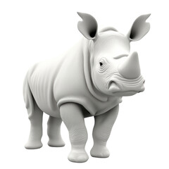 Cartoon Rhinoceros PNG Cutout, Generative AI