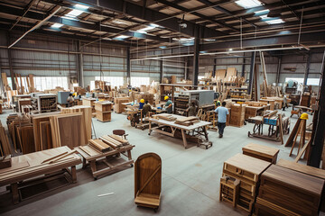 Terrakol capture the interior of a furniture manufacturing work. - obrazy, fototapety, plakaty