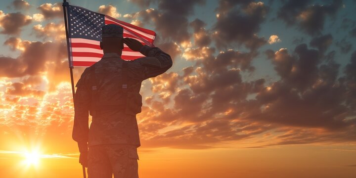 US Army soldier salutes