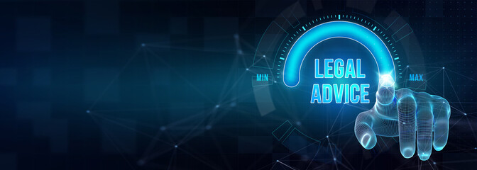Business, Technology, Internet and network concept. Labor law, Lawyer, Attorney at law, Legal advice concept on virtual screen. 3d illustration