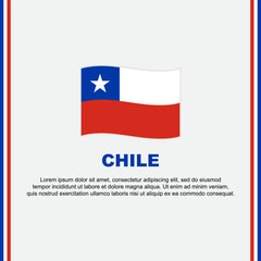 Chile Flag Background Design Template. Chile Independence Day Banner Social Media Post. Chile Cartoon