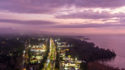 Foggy winter evening at Daphne, Alabama