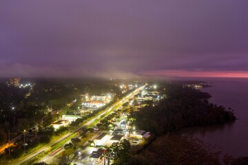 Foggy winter evening at Daphne, Alabama