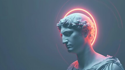 Surreal 3D illustration of an ancient Greek statue. Modern Art digital