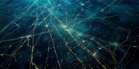 Satellite image showing the cities roads