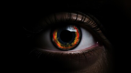 Skittish Google Eyes Looking on Black Background - Perfect for Halloween Designs - obrazy, fototapety, plakaty