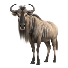 Cartoon Wildebeest PNG Cutout, Generative AI