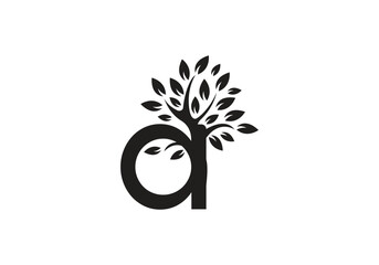 this is a tree and text A logo design