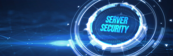 Cyber security data protection business technology privacy concept. Server security. 3d illustration