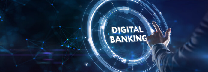 Digital bank. Online banking and transaction concept.