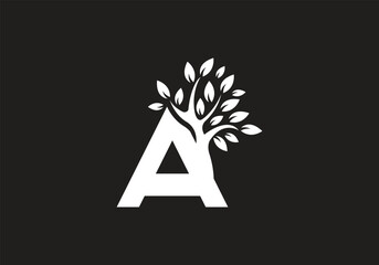 this is a tree and text A logo design