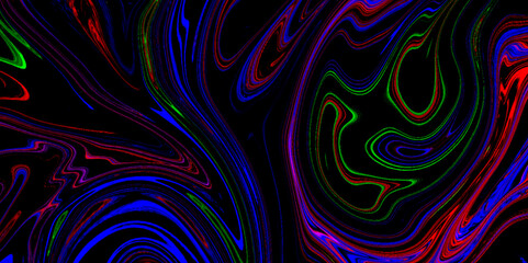 Obraz premium Magic space texture, pattern, looks like Moving colorful lines of abstract background, Dynamic multicolored swirl, ink brush strokes in psychedelic style liquid.