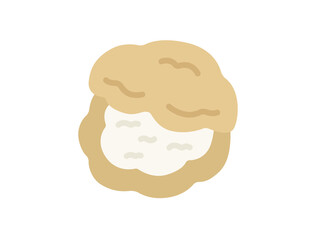 シュークリームのアイコンのイラスト