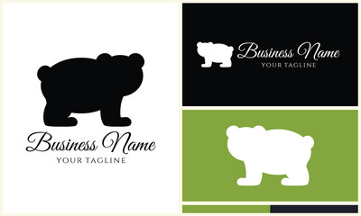 silhouette vector bear logo template