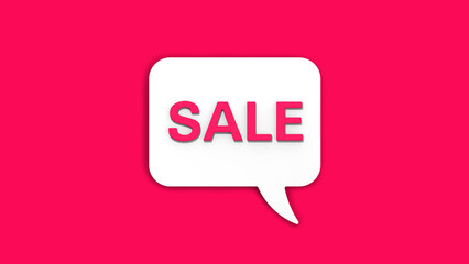 Notification of the promotion. Collection sale. Seasonal sale. Profit. Inscription sale. Horizontal image. 3D image. 3D rendering.