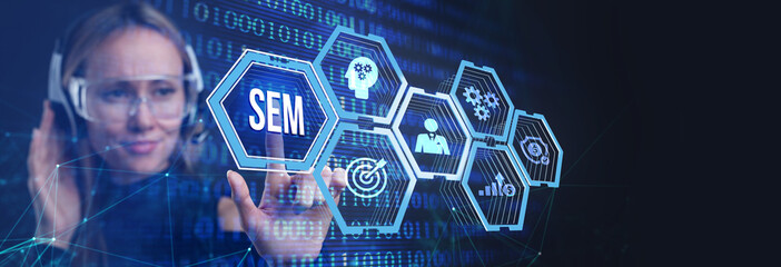 SEM Search Engine Optimization Marketing Ranking concept for website.