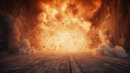 exploding wall with free space in the center for any object or background