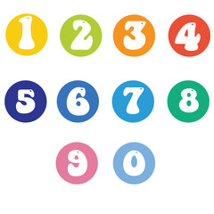 Numbers symbols. Flat icons set with long 4 5 5