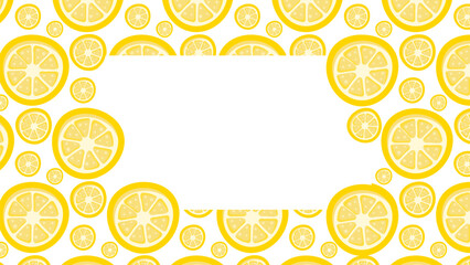 Lemon rectangular frame background. Vector banner with place for text