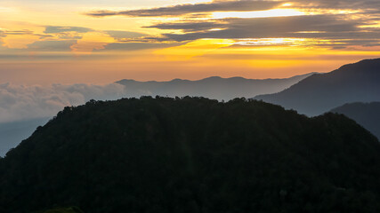 sunset over the mountains