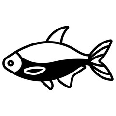 Fototapeta premium Bream Fish glyph and line vector illustration