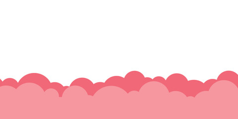 Bottom Frame Valentine Background Element Decoration with Cloud Sky Shape Vector Illustration