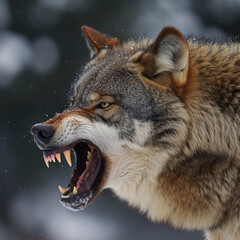 Close up of Angry Coyotes