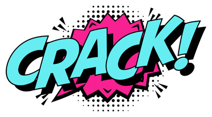 CRACK in comic text style with dot background vector 10 eps