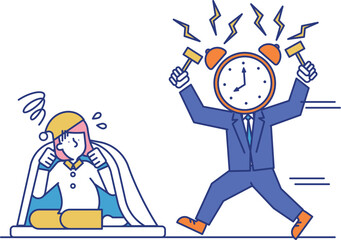 毎朝出社の時間に追われるの女性のビジネスパーソン