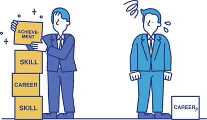 優秀な人材を見て自分のキャリアに悩むビジネスパーソン