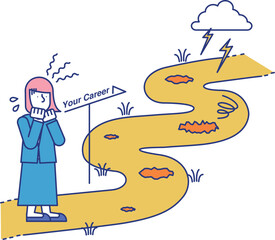 これからのビジネスキャリアに悩む女性のビジネスパーソン