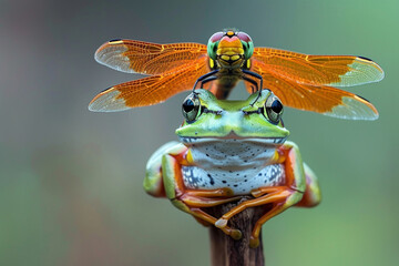 Dragonflies on Frog's Head