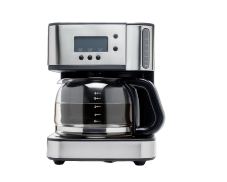 Coffee maker isolated on white background. Digital Coffee png transparent background
